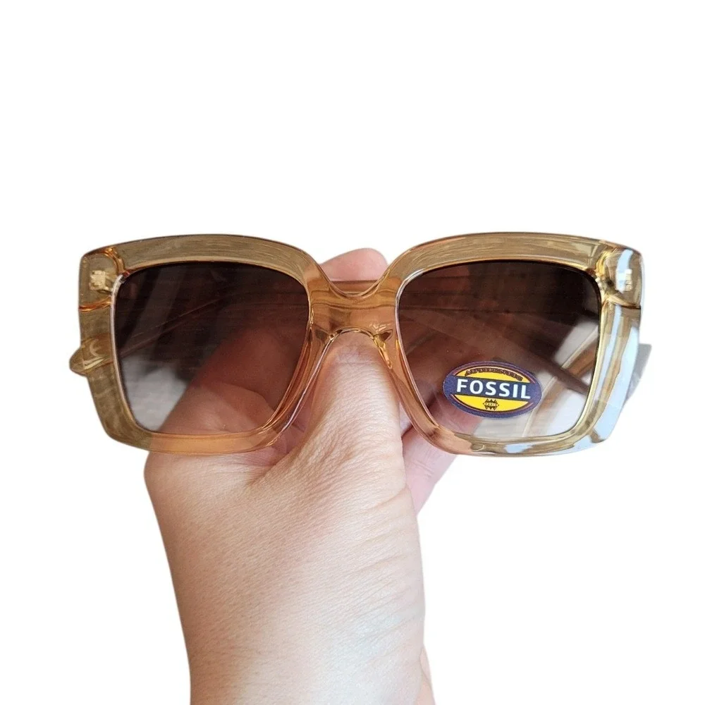 New (No Case) FOSSIL Tan Cat Eye Sunglasses One Size